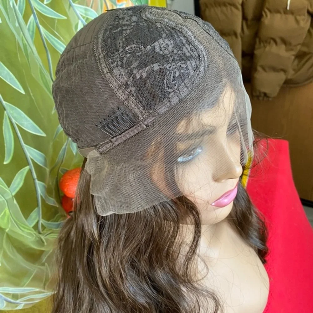lace front wig- wavy chocolate brunette
